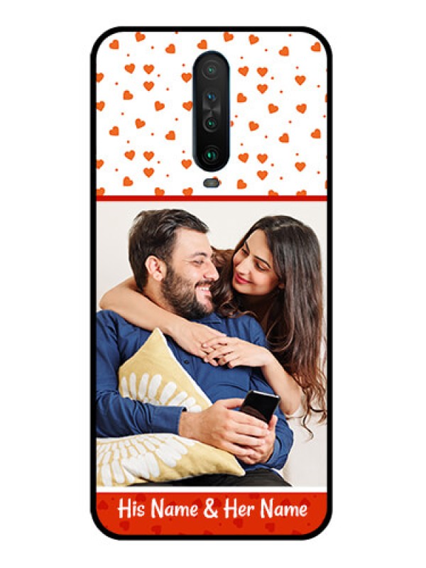 Custom Poco X2 Custom Glass Phone Case  - Orange Love Symbol Design