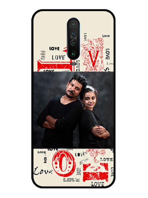 Custom Poco X2 Photo Printing on Glass Case  - Trendy Love Design Case