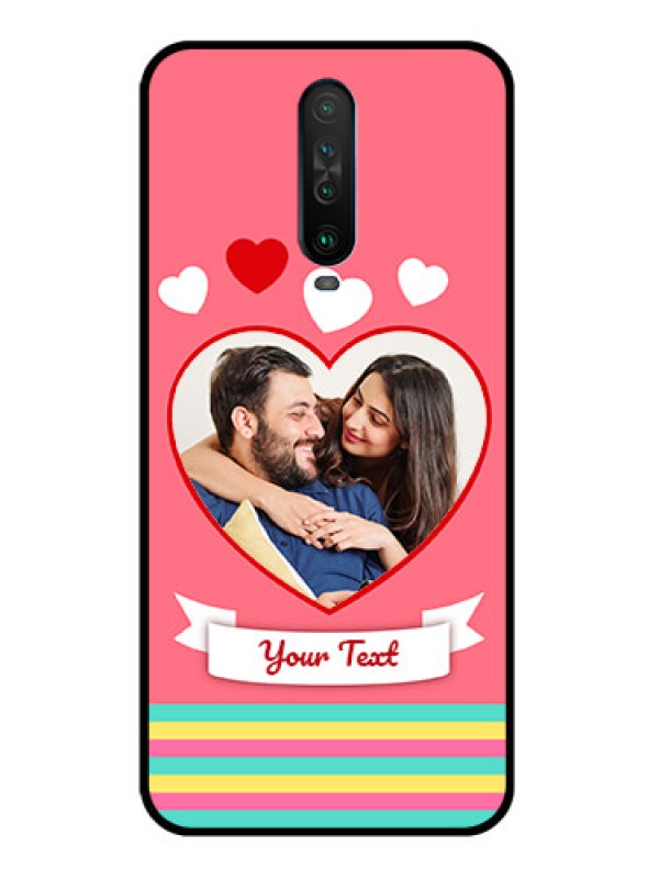 Custom Poco X2 Photo Printing on Glass Case  - Love Doodle Design