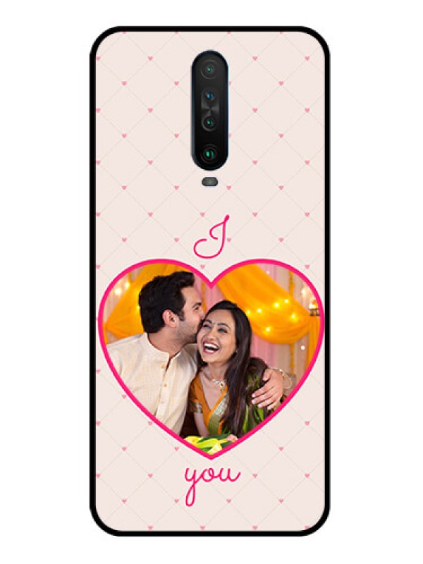 Custom Poco X2 Custom Glass Mobile Case  - Heart Shape Design