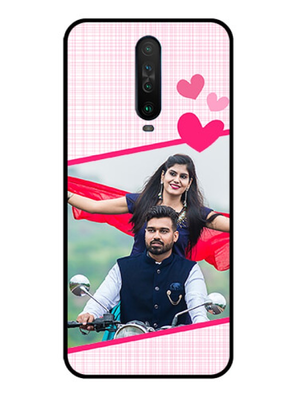 Custom Poco X2 Custom Glass Phone Case  - Love Shape Heart Design