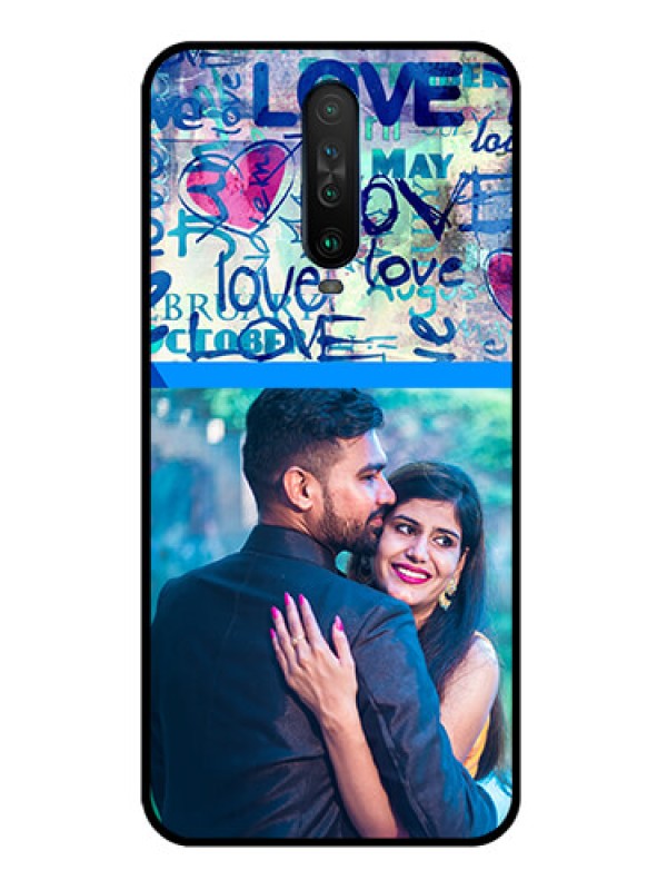 Custom Poco X2 Custom Glass Mobile Case  - Colorful Love Design