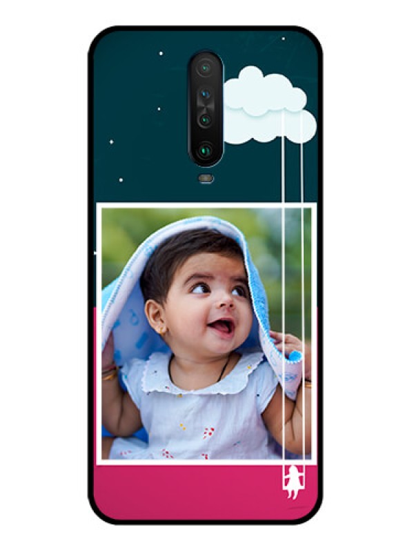 Custom Poco X2 Custom Glass Phone Case  - Cute Girl with Cloud Design