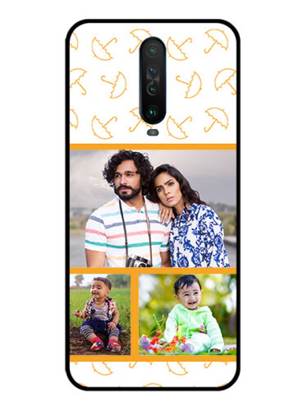 Custom Poco X2 Custom Glass Mobile Case  - Yellow Pattern Design