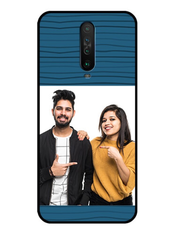Custom Poco X2 Custom Glass Phone Case  - Blue Pattern Cover Design