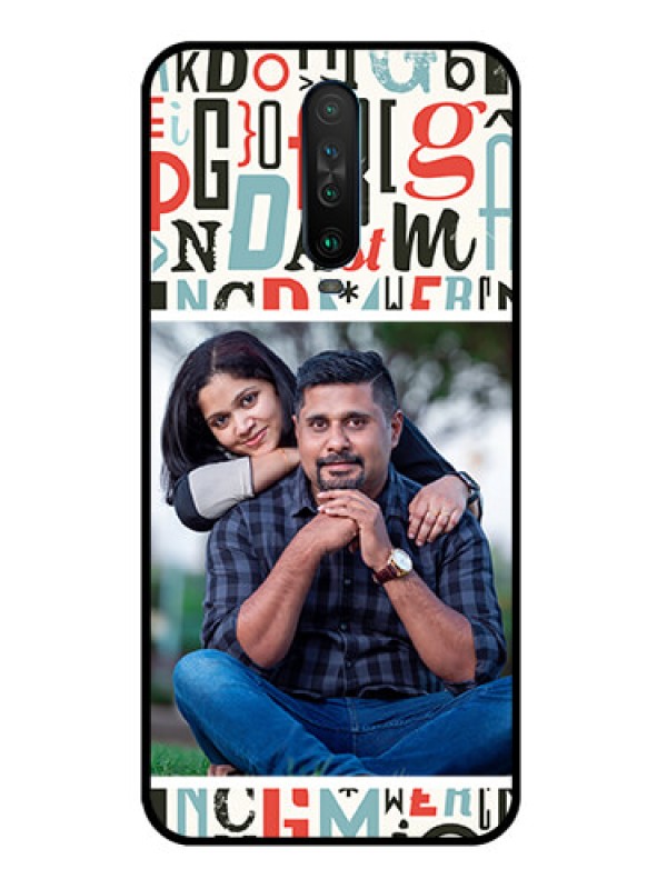 Custom Poco X2 Personalized Glass Phone Case  - Alphabet Design