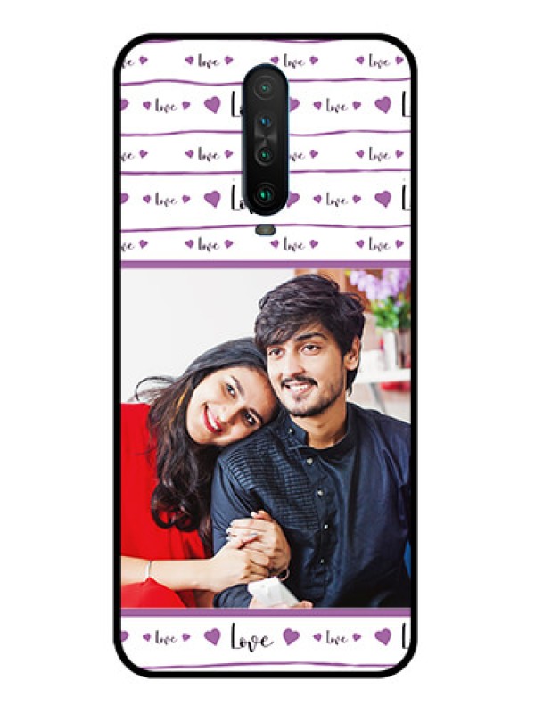 Custom Poco X2 Custom Glass Mobile Case  - Couples Heart Design