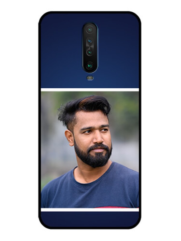Custom Poco X2 Personalized Glass Phone Case  - Simple Royal Blue Design