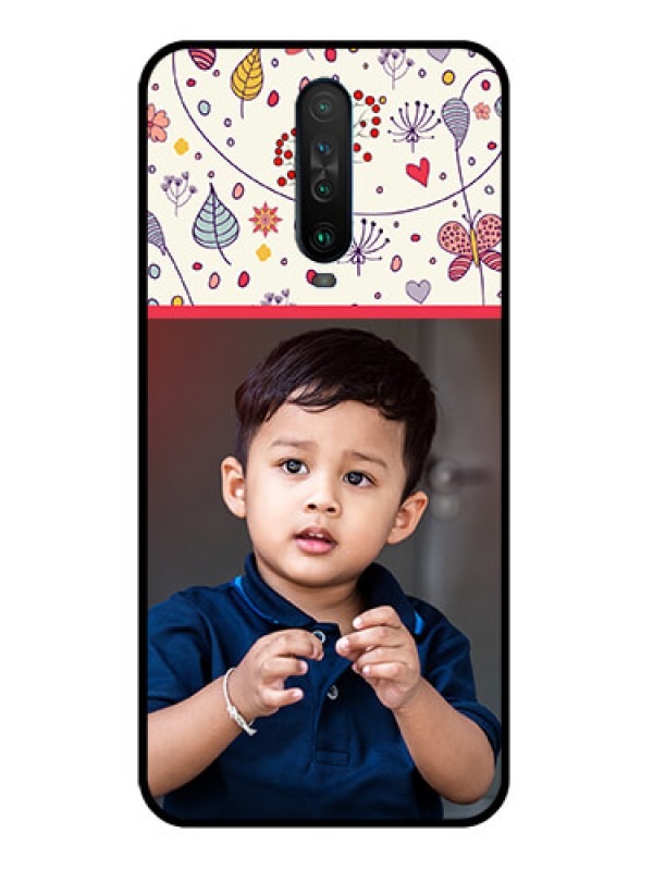 Custom Poco X2 Custom Glass Mobile Case  - Premium Floral Design