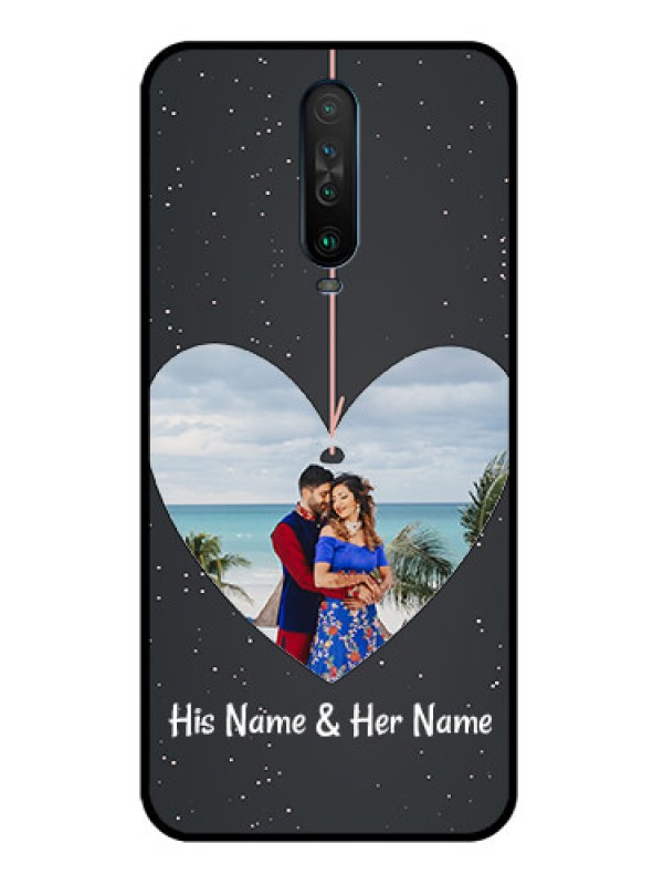 Custom Poco X2 Custom Glass Phone Case  - Hanging Heart Design
