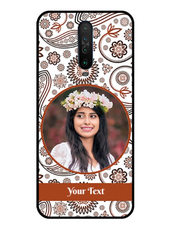 Custom Poco X2 Custom Glass Mobile Case  - Abstract Floral Design 