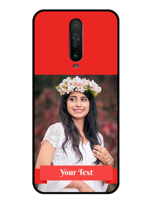 Custom Poco X2 Custom Glass Phone Case  - Simple Red Color Design
