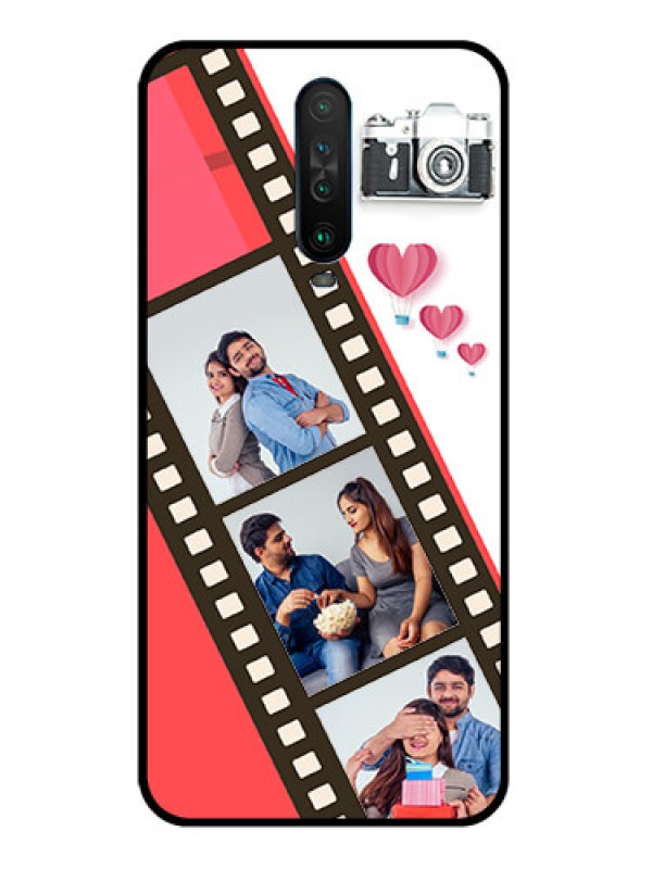 Custom Poco X2 Personalized Glass Phone Case  - 3 Image Holder with Film Reel