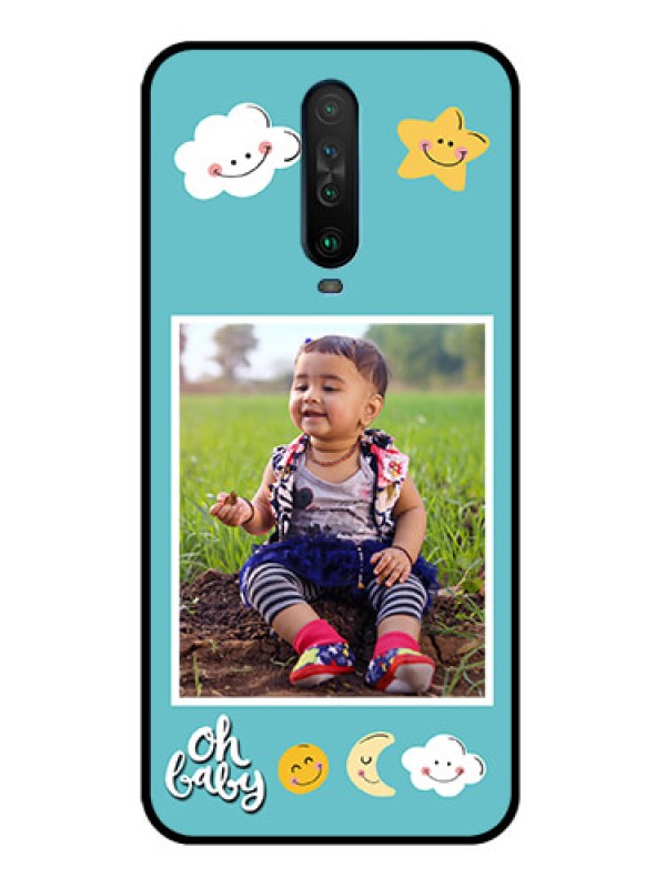 Custom Poco X2 Personalized Glass Phone Case  - Smiley Kids Stars Design