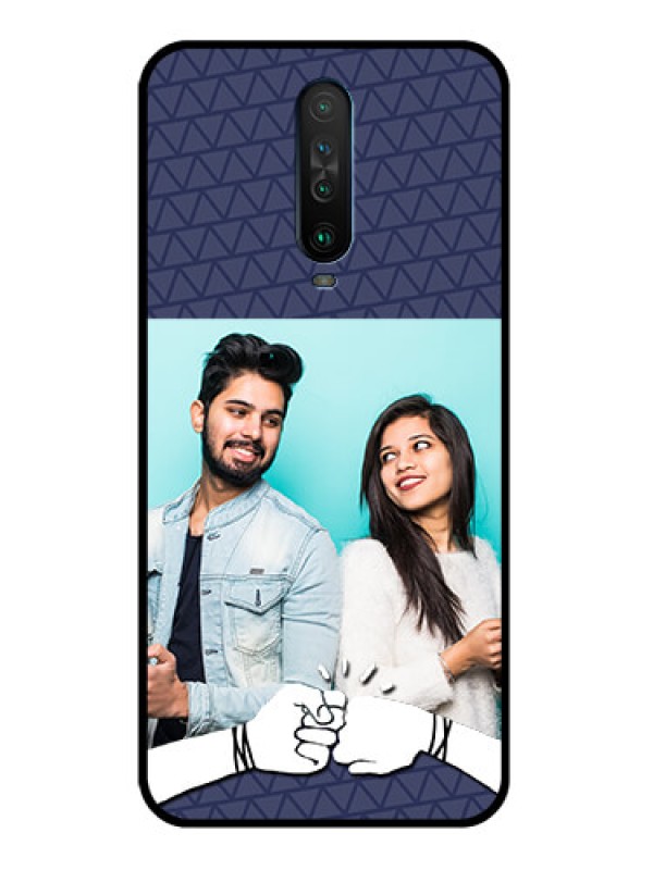 Custom Poco X2 Photo Printing on Glass Case  - with Best Friends Design  