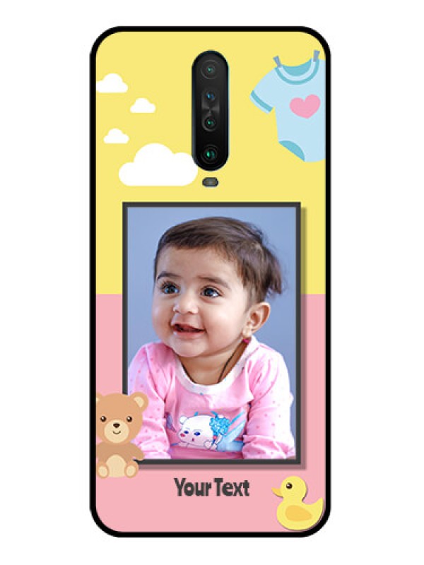 Custom Poco X2 Photo Printing on Glass Case  - Kids 2 Color Design