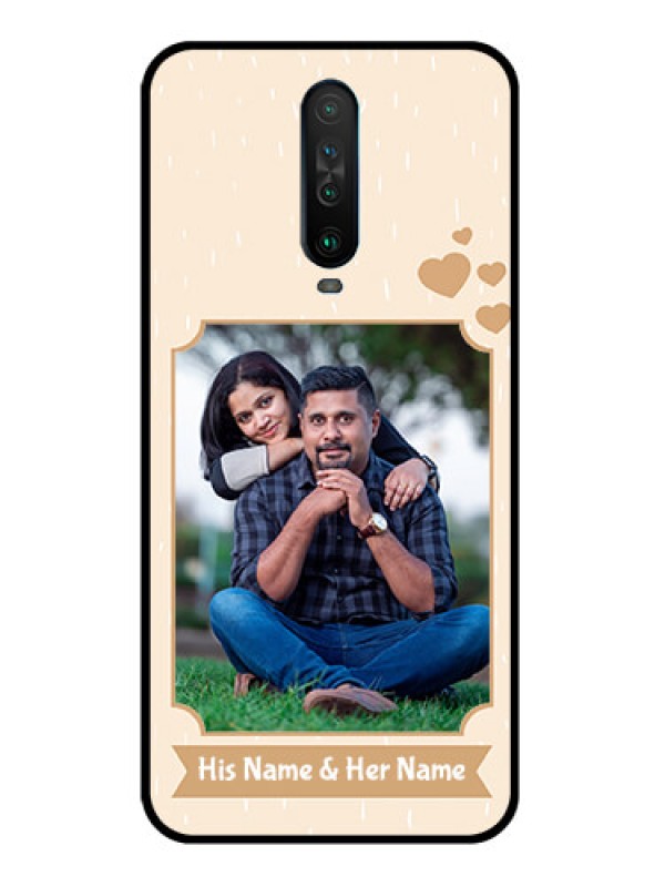 Custom Poco X2 Custom Glass Phone Case  - with confetti love design 