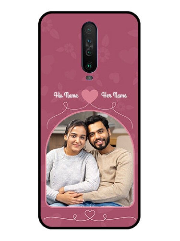 Custom Poco X2 Photo Printing on Glass Case  - Love Floral Design