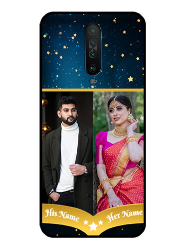 Custom Poco X2 Custom Glass Phone Case  - Galaxy Stars Backdrop Design
