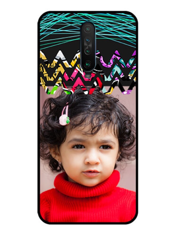 Custom Poco X2 Personalized Glass Phone Case  - Neon Abstract Design