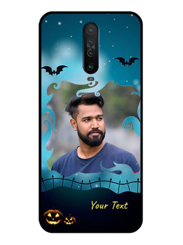 Custom Poco X2 Custom Glass Phone Case  - Halloween frame design