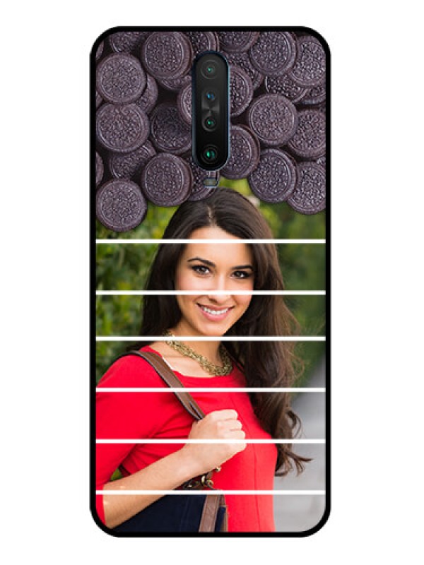 Custom Poco X2 Custom Glass Phone Case  - with Oreo Biscuit Design