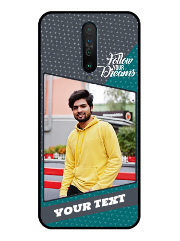 Custom Poco X2 Personalized Glass Phone Case  - Background Pattern Design with Quote