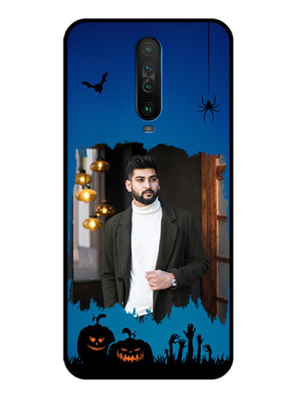 Custom Poco X2 Photo Printing on Glass Case  - with pro Halloween design 