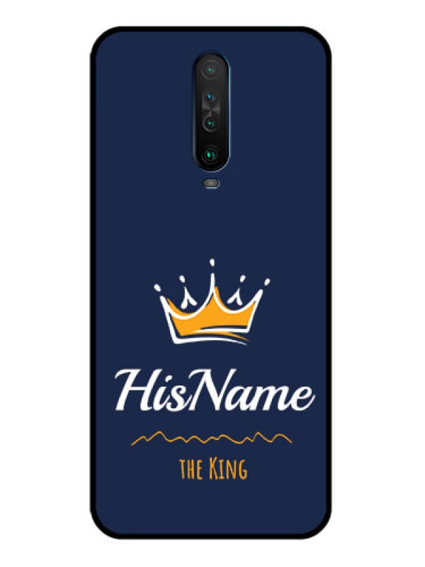 Custom Poco X2 Glass Phone Case King with Name
