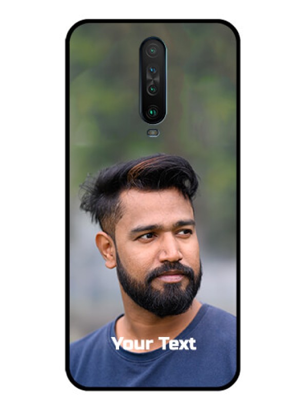 Custom Poco X2 Glass Mobile Cover: Photo with Text
