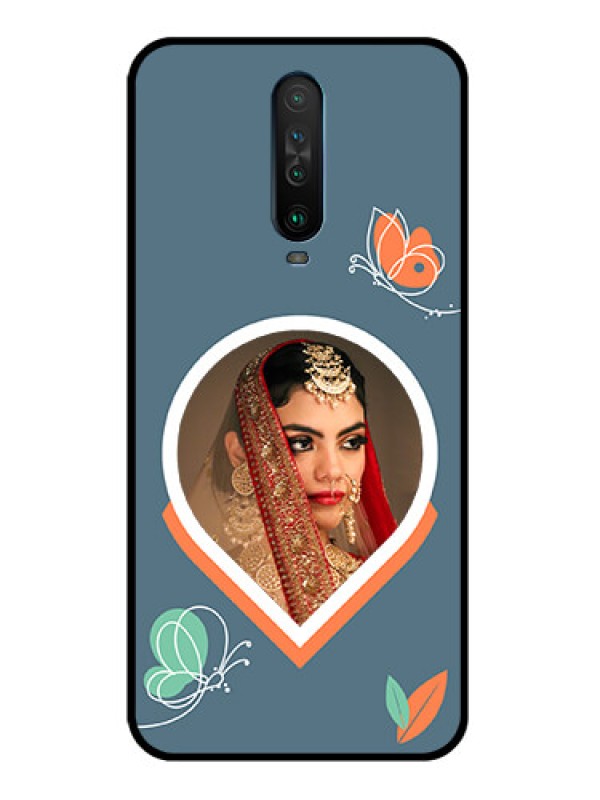 Custom Poco X2 Custom Glass Mobile Case - Droplet Butterflies Design
