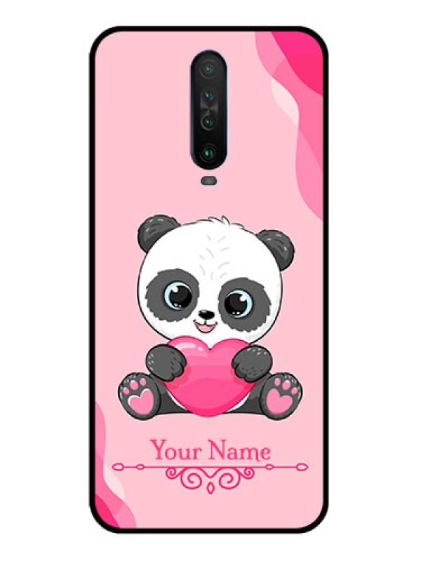 Custom Poco X2 Custom Glass Mobile Case - Cute Panda Design