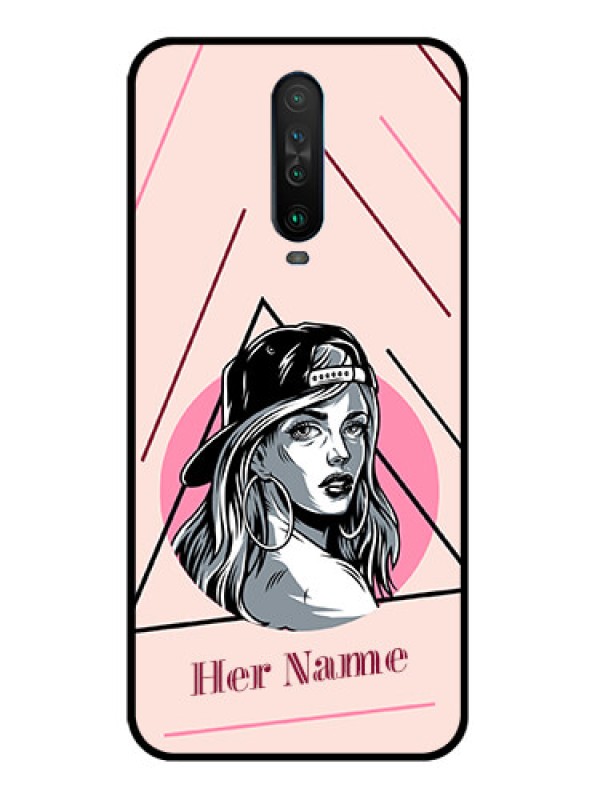 Custom Poco X2 Personalized Glass Phone Case - Rockstar Girl Design