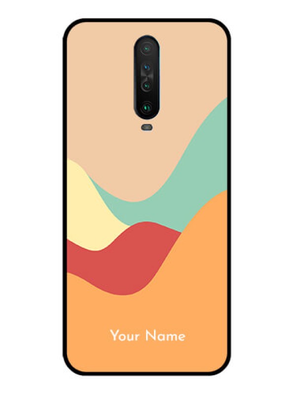 Custom Poco X2 Personalized Glass Phone Case - Ocean Waves Multi-colour Design