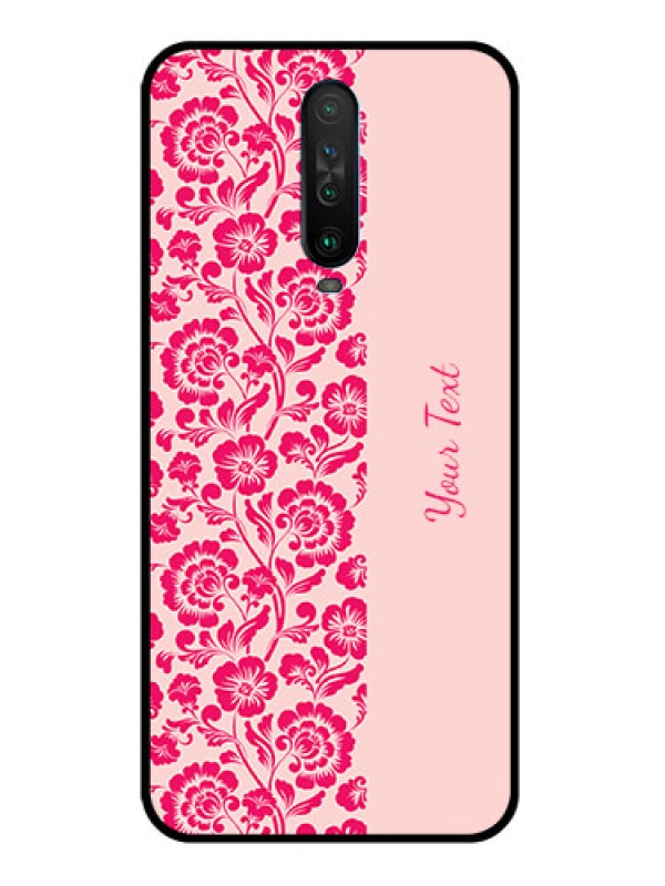Custom Poco X2 Custom Glass Phone Case - Attractive Floral Pattern Design