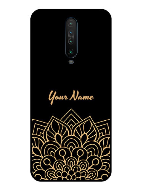 Custom Poco X2 Custom Glass Phone Case - Golden mandala Design