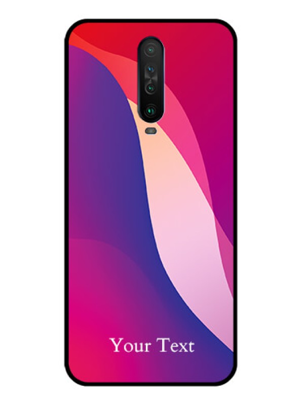 Custom Poco X2 Personalized Glass Phone Case - Digital abstract Overlap Design