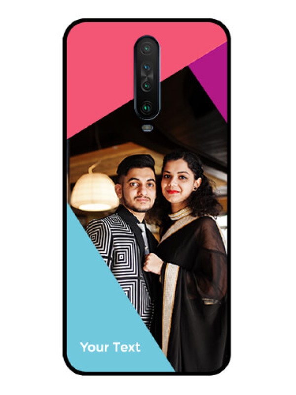 Custom Poco X2 Custom Glass Mobile Case - Stacked Triple colour Design