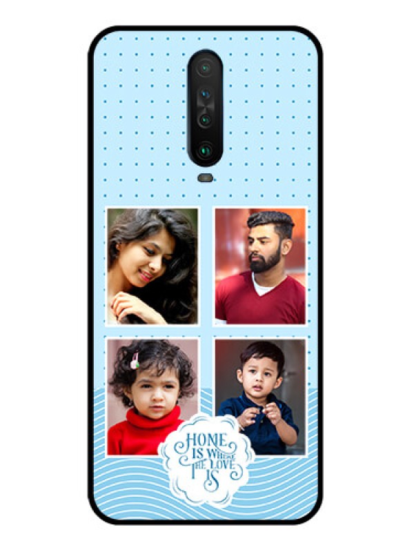 Custom Poco X2 Custom Glass Phone Case - Cute love quote with 4 pic upload Design