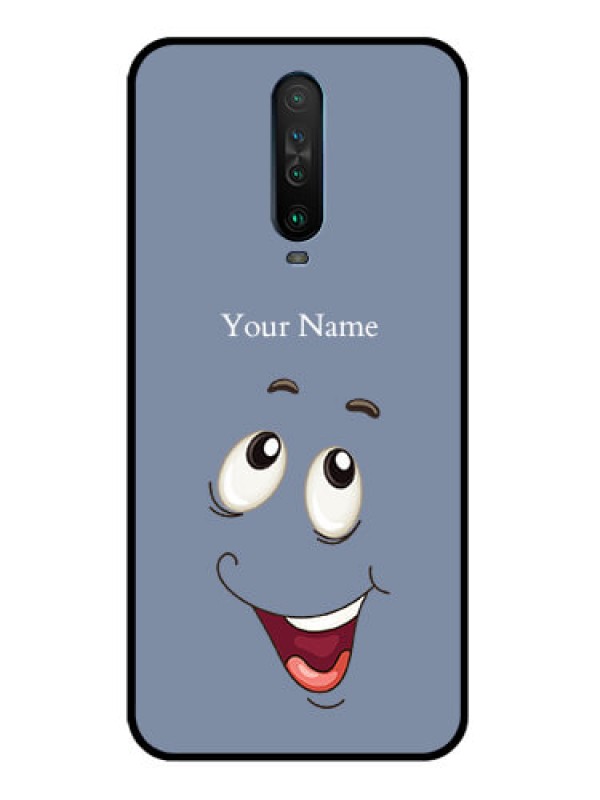 Custom Poco X2 Photo Printing on Glass Case - Laughing Cartoon Face Design