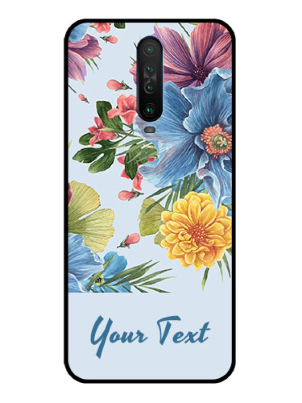 Custom Poco X2 Custom Glass Mobile Case - Stunning Watercolored Flowers Painting Design