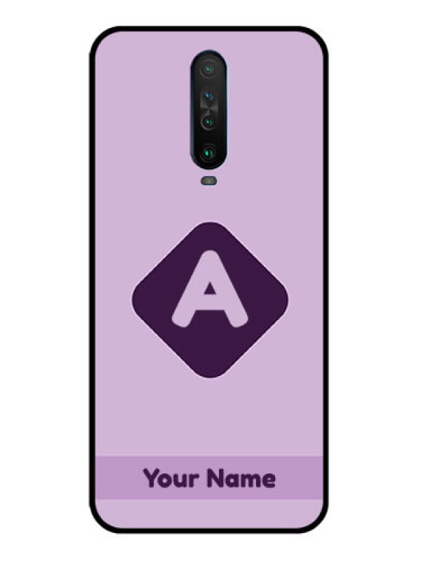 Custom Poco X2 Custom Glass Mobile Case - Custom Letter in curved badge Design