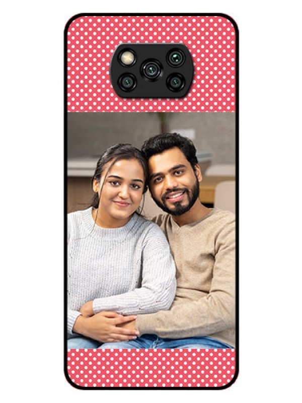 Custom Poco X3 Pro Custom Glass Phone Case  - White Dotted Design