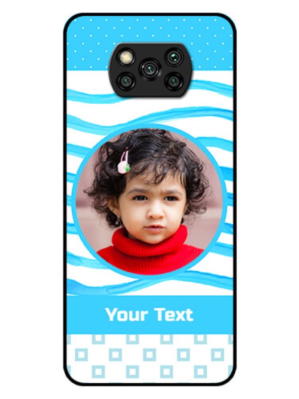 Custom Poco X3 Pro Custom Glass Phone Case  - Simple Blue Case Design