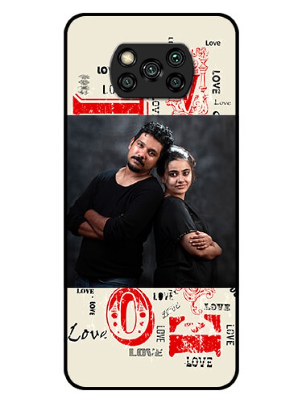 Custom Poco X3 Pro Photo Printing on Glass Case  - Trendy Love Design Case