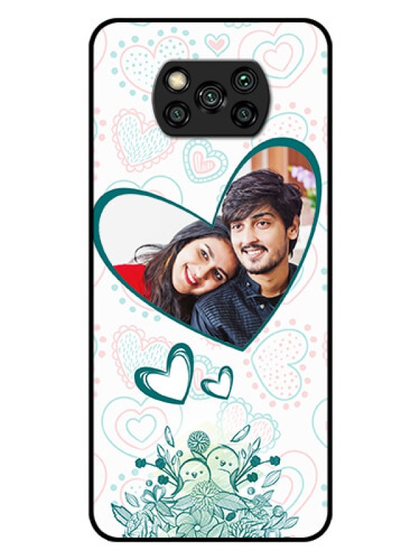 Custom Poco X3 Pro Photo Printing on Glass Case  - Premium Couple Design