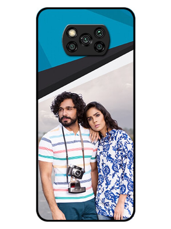 Custom Poco X3 Pro Photo Printing on Glass Case  - Simple Pattern Photo Upload Design