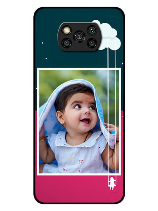 Custom Poco X3 Pro Custom Glass Phone Case  - Cute Girl with Cloud Design