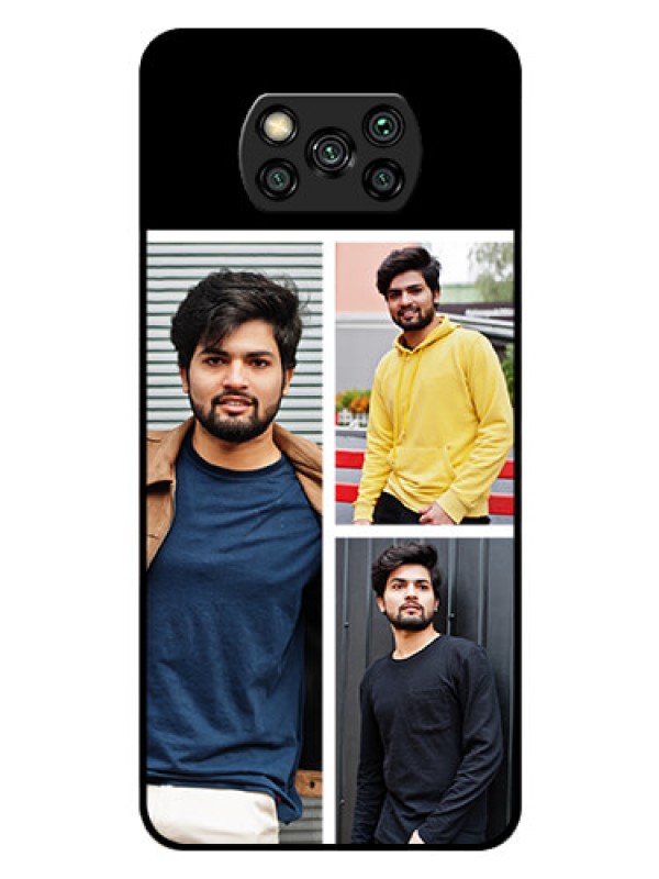 Custom Poco X3 Pro Photo Printing on Glass Case  - Upload Multiple Picture Design