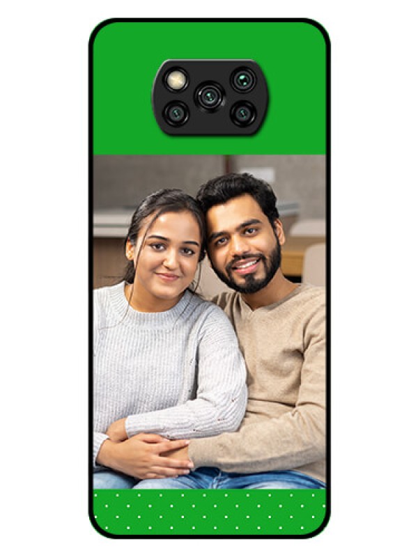 Custom Poco X3 Pro Personalized Glass Phone Case  - Green Pattern Design